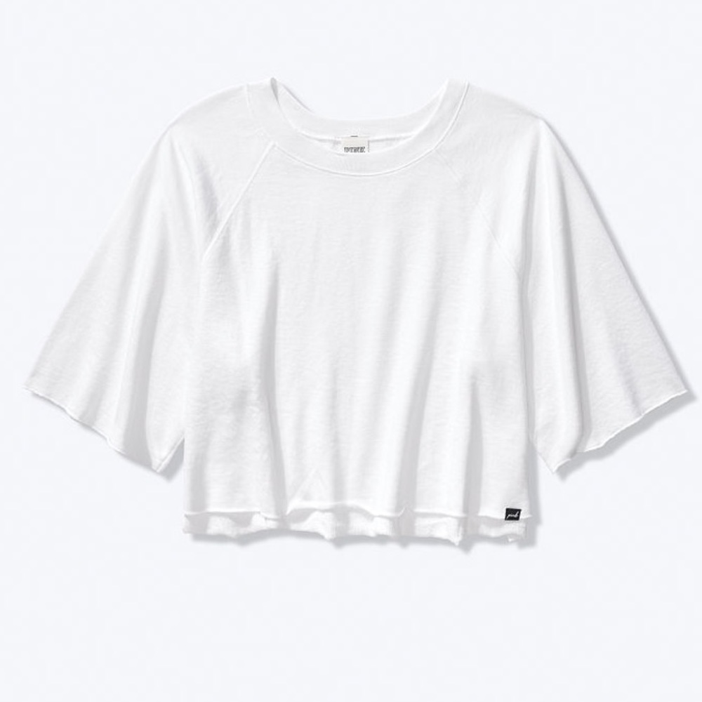 PINK Reversible Terry Cutoff Crew